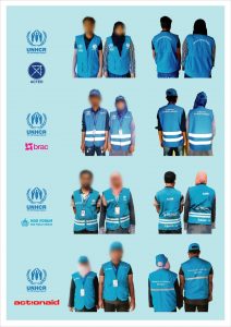 Image showing photos of visually identified humanitarian workers from UNHCR and our partners