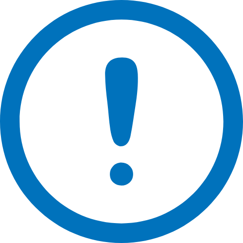 attention icon blue