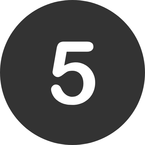 number 5 grey icon