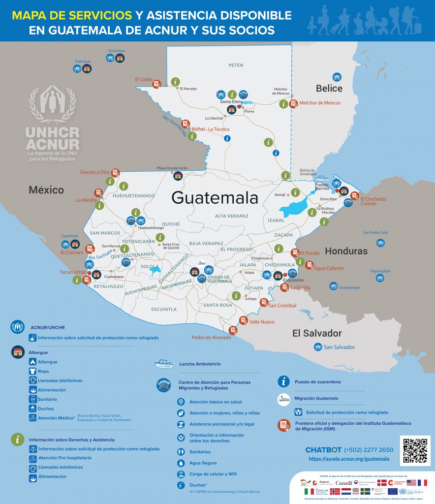 Mapa de servicios ACNUR Guatemala