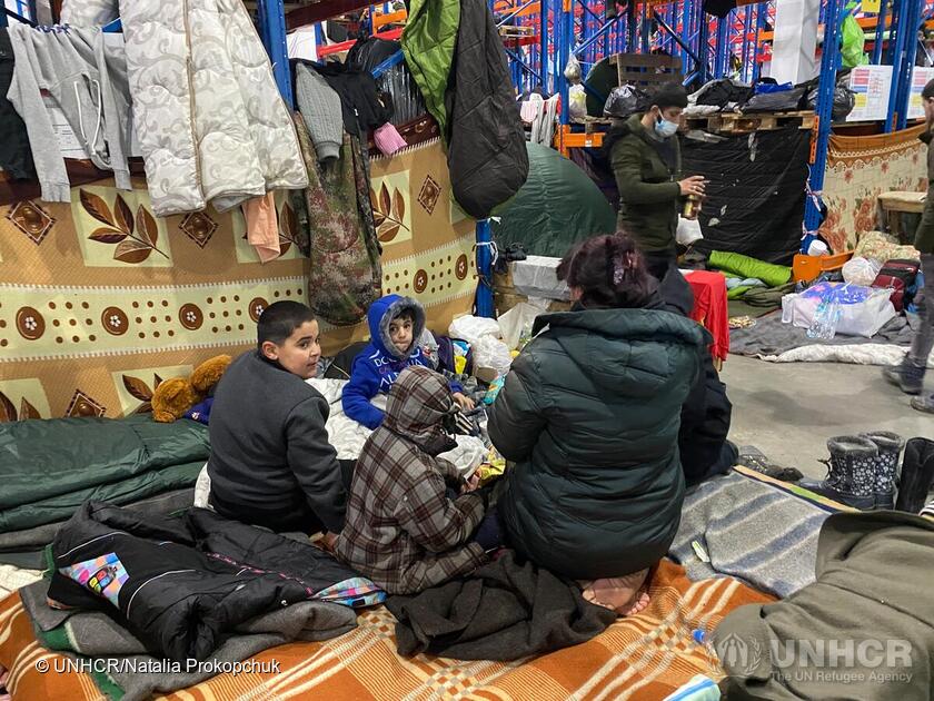 Belarus.  Asylum-seekers, refugees and migrants stranded at the Belarus-EU border being housed in Warehouses in Belarus