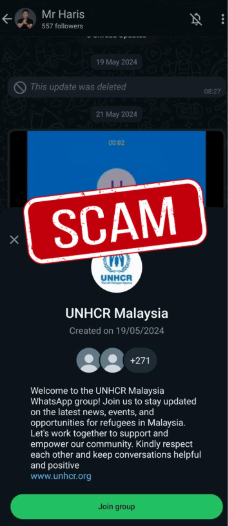 screenshot of online scam