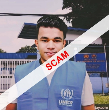 screenshot of online scam