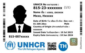 Sample of UNHCR Thailand Card